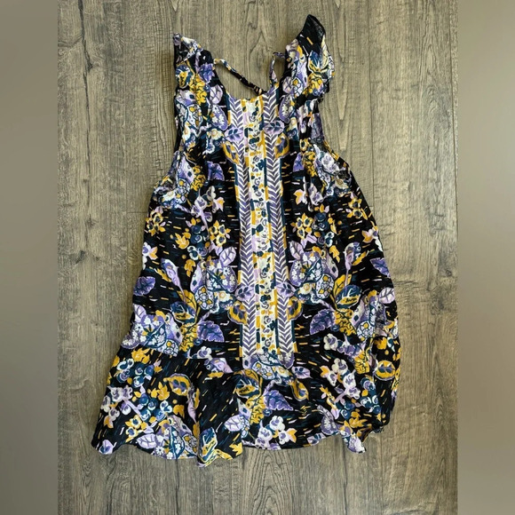 Free People SUMMER IN TULUM Floral Print Linen Blend Tunic Top- Mini Dress - Picture 3 of 6